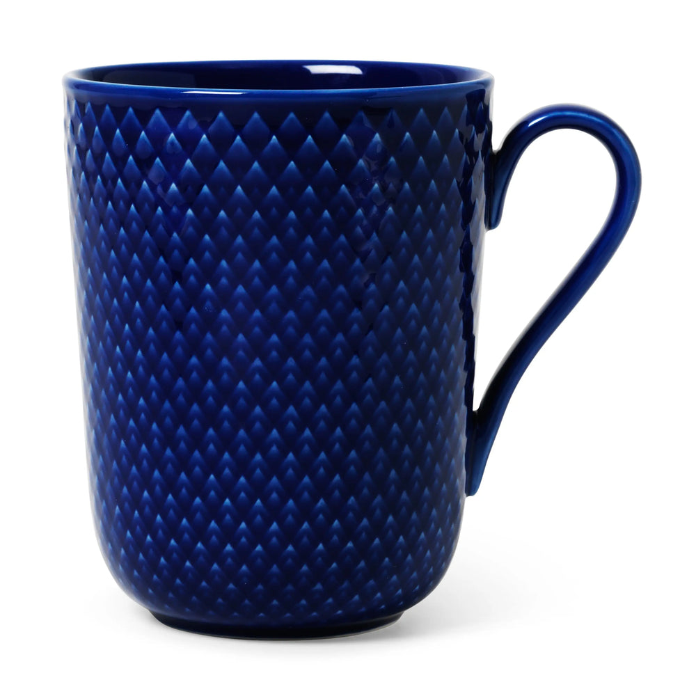 Lyngby Porcel¾n Rhombe Mug With Handle 33 Cl Dark Blue Lyngby Porcel¾n