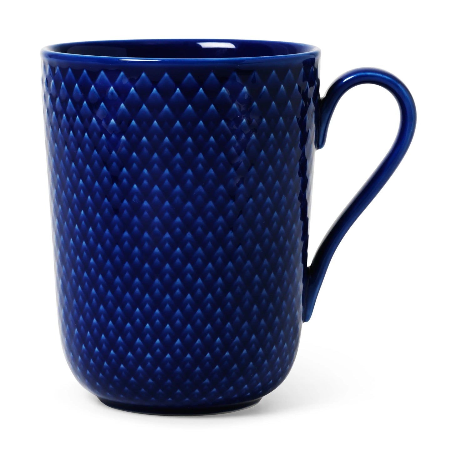 Lyngby Porcel¾n Rhombe Mug With Handle 33 Cl Dark Blue Lyngby Porcel¾n