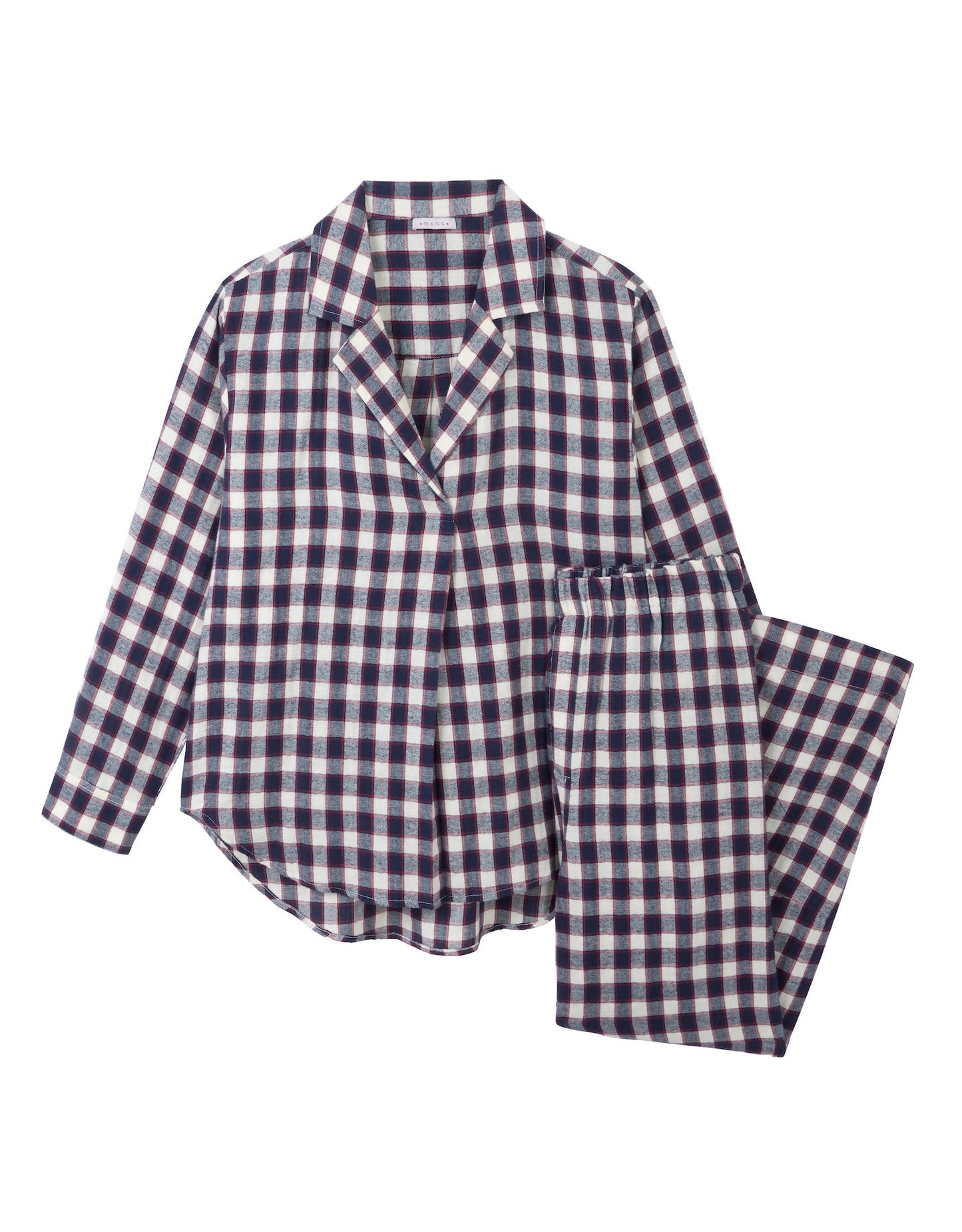 100% Cotton Navy & Red Gingham Check Pyjama Set - Myza