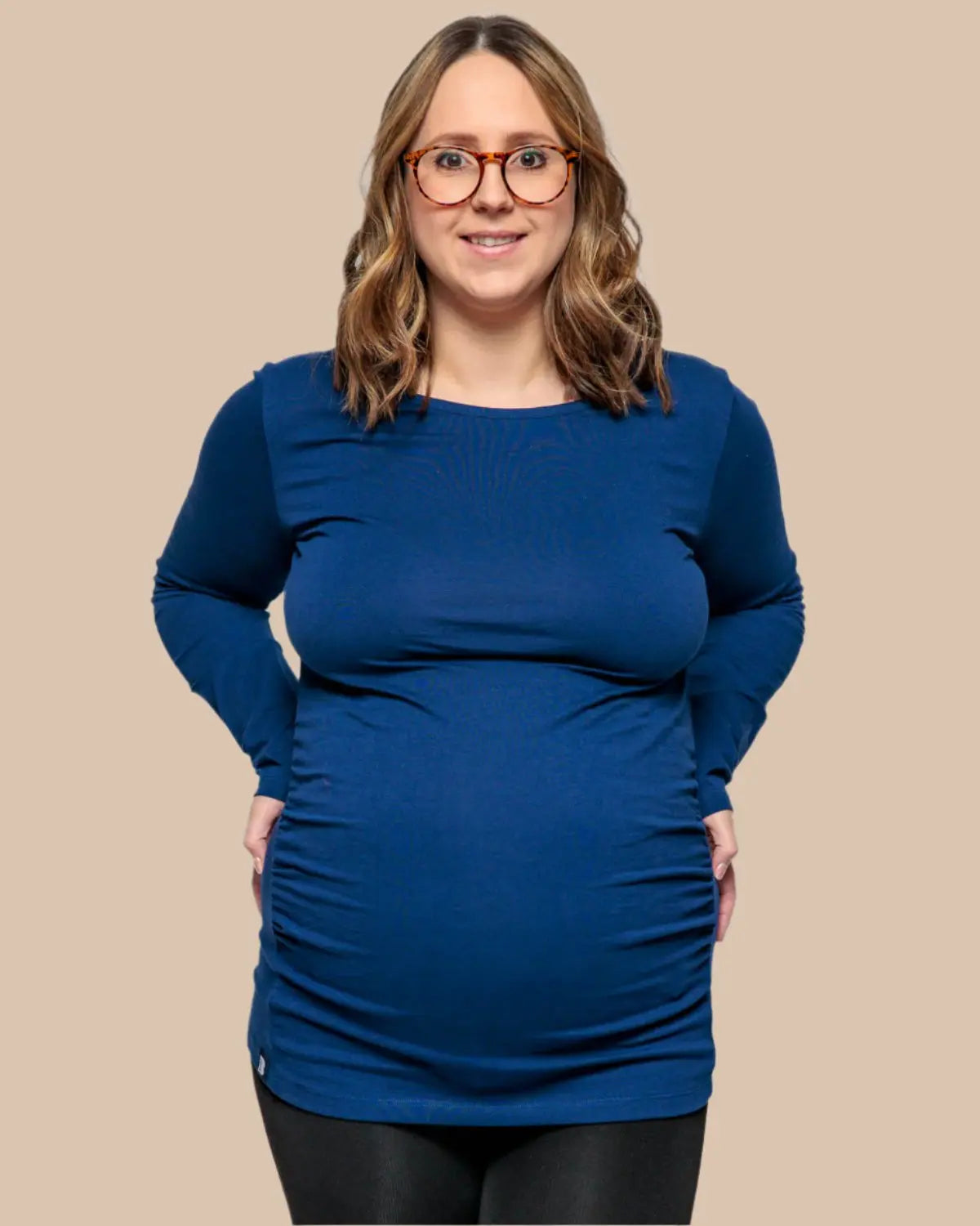 MATERNITY LONG SLEEVE TOP IN NAVY Bshirt
