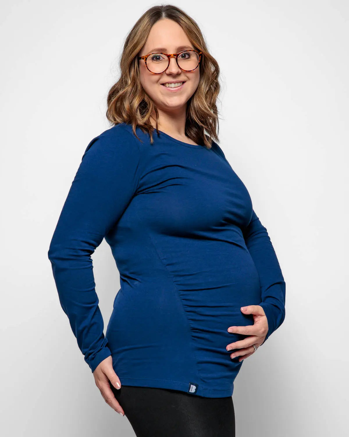 MATERNITY LONG SLEEVE TOP IN NAVY Bshirt
