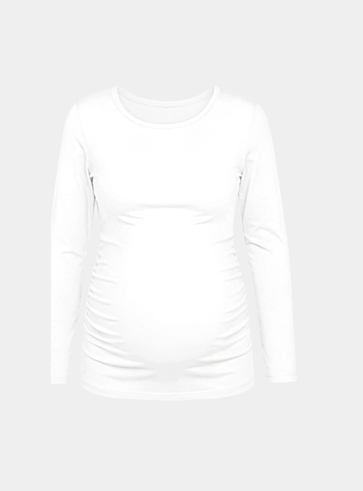 MATERNITY LONG SLEEVE TOP IN WHITE Bshirt