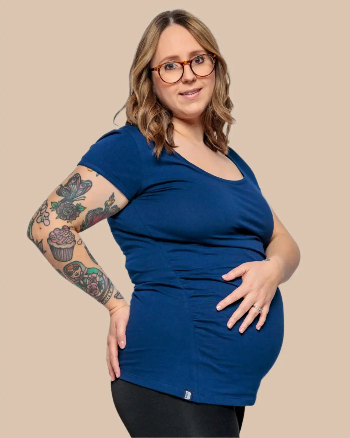 MATERNITY SHORT SLEEVE TSHIRT IN NAVY Bshirt