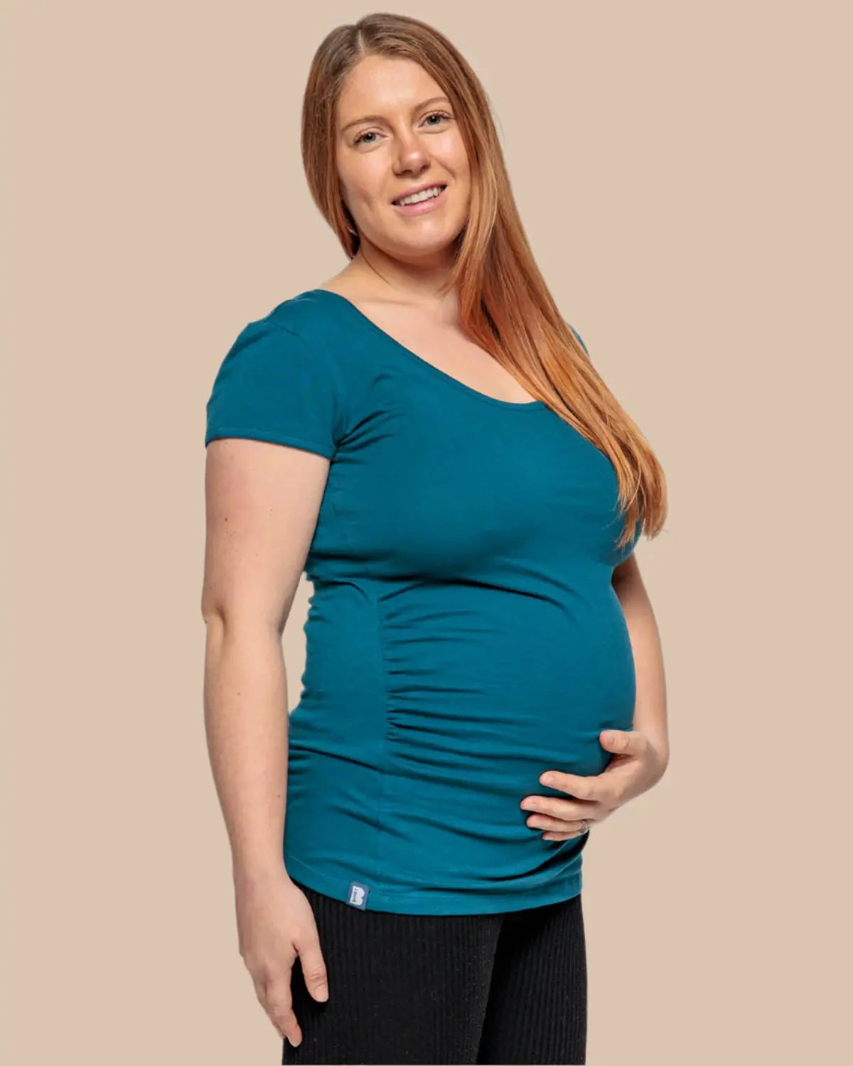 MATERNITY SHORT SLEEVE TSHIRT IN TEAL Bshirt