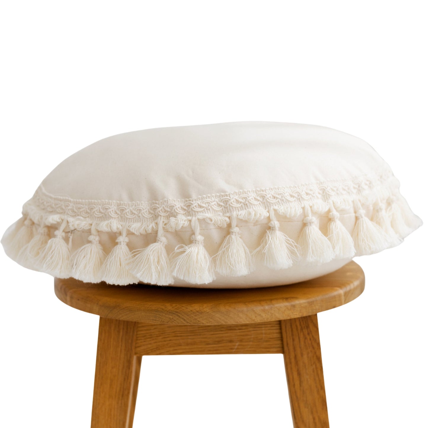 MINICAMP Round Tassel Cushion – Cozy Boho Pillow for Kids' Rooms MINICAMP