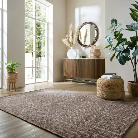 Maddox Geometric Chenille Rug Dunelm