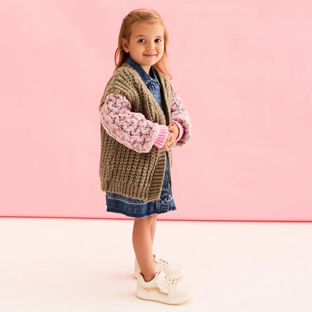 Madison Mini Me Oversized Balloon Sleeve Kids Cardigan Cara & The Sky