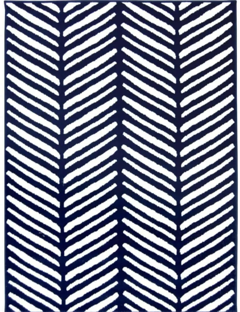 Maestro Herringbone Blue Rug The Rugs