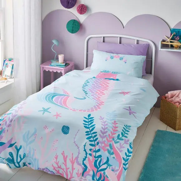 Magical Mermaid Reversible Duvet Cover and Pillowcase Set Dunelm