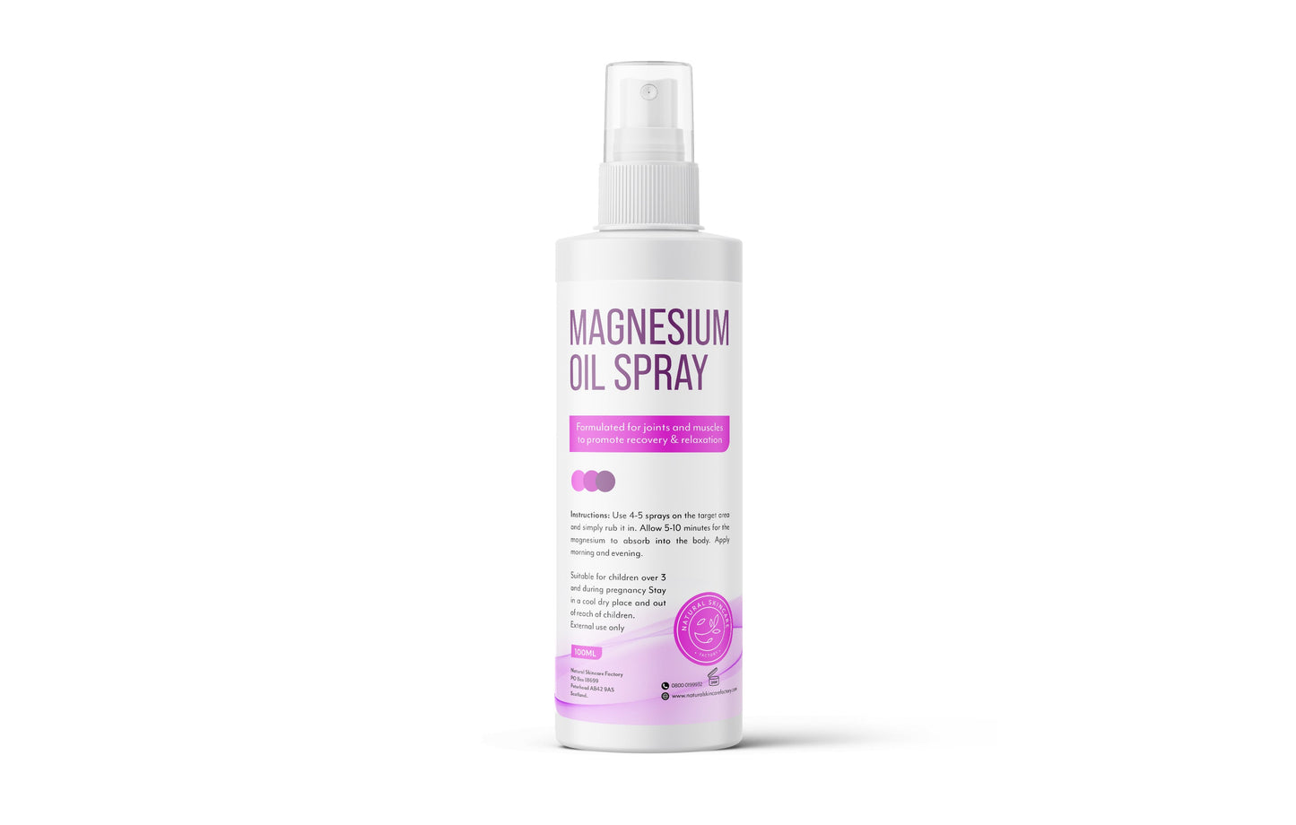 Magnesium Oil Spray Natural Skincare Factory