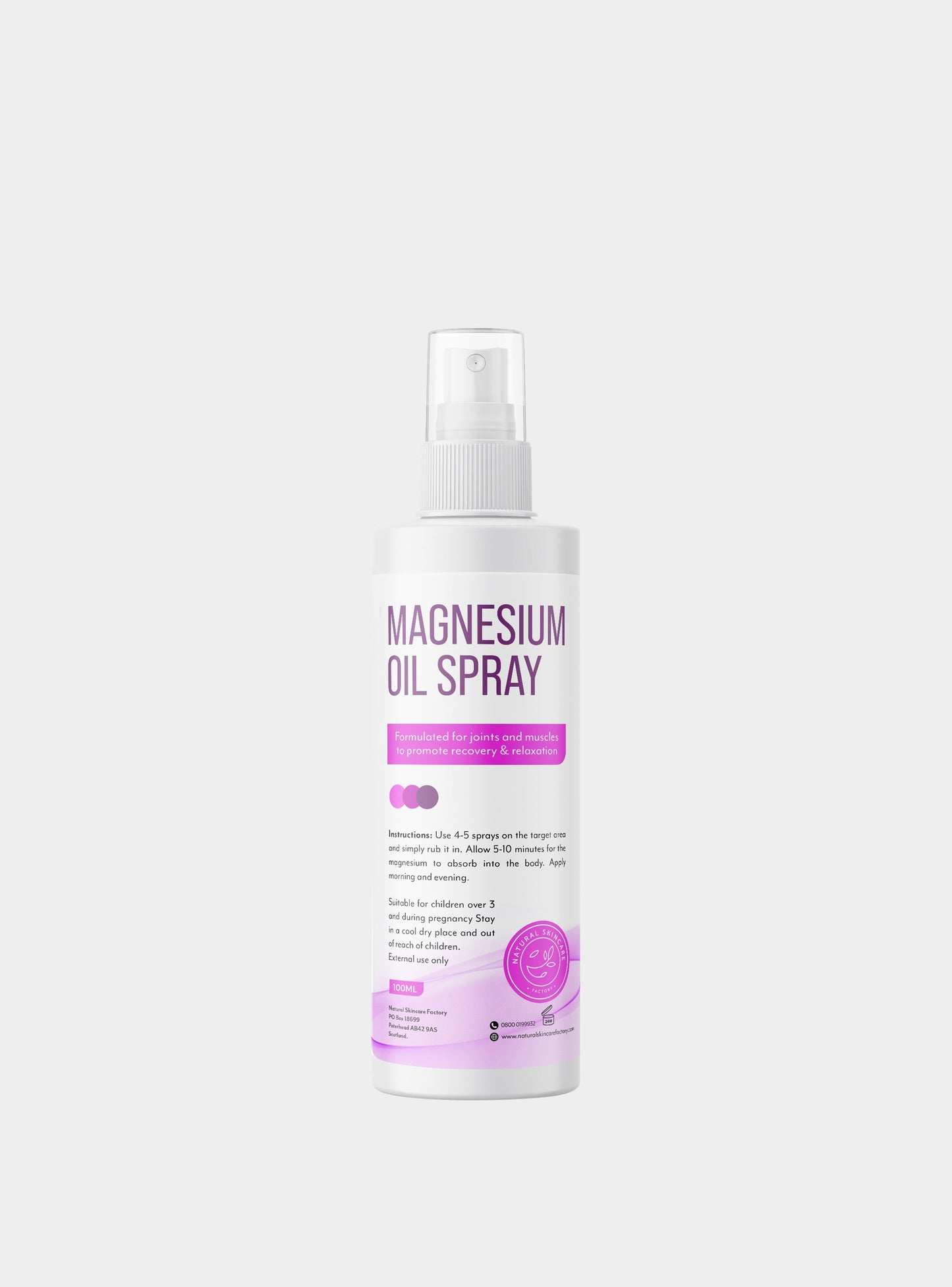 Magnesium Oil Spray Natural Skincare Factory