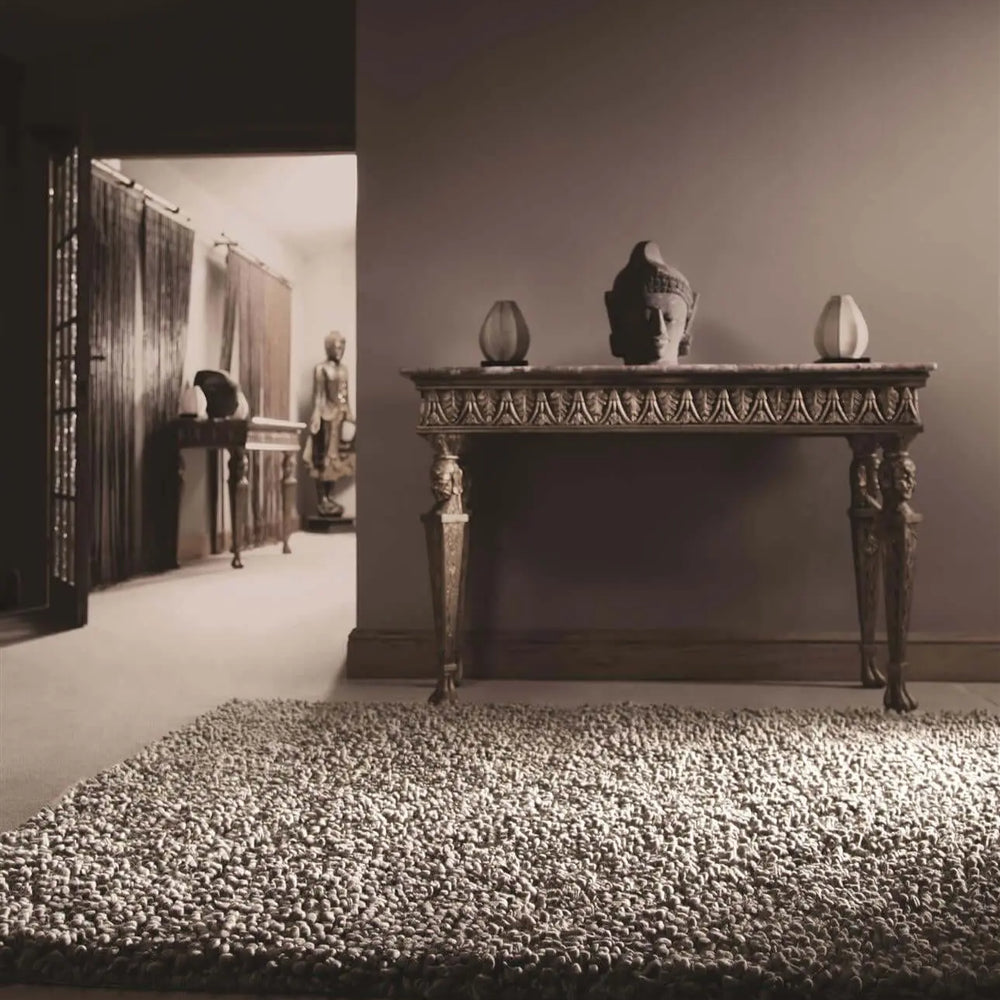 Maine Grey Shaggy Pile Wool Rug The Rugs