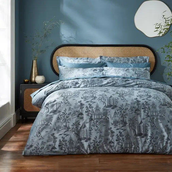 Makato Trail Blue Duvet Cover and Pillowcase Set Dunelm