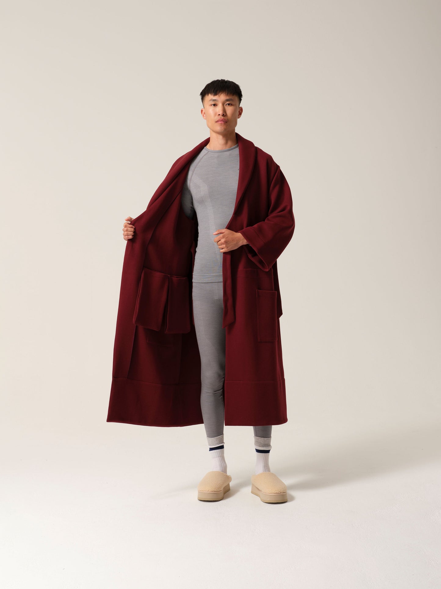 Mens Magic Pocket Drain Robe® Burgundy Tonic London