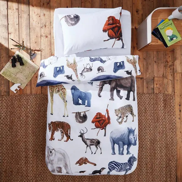 Mammals Duvet Cover and Pillowcase Set Dunelm