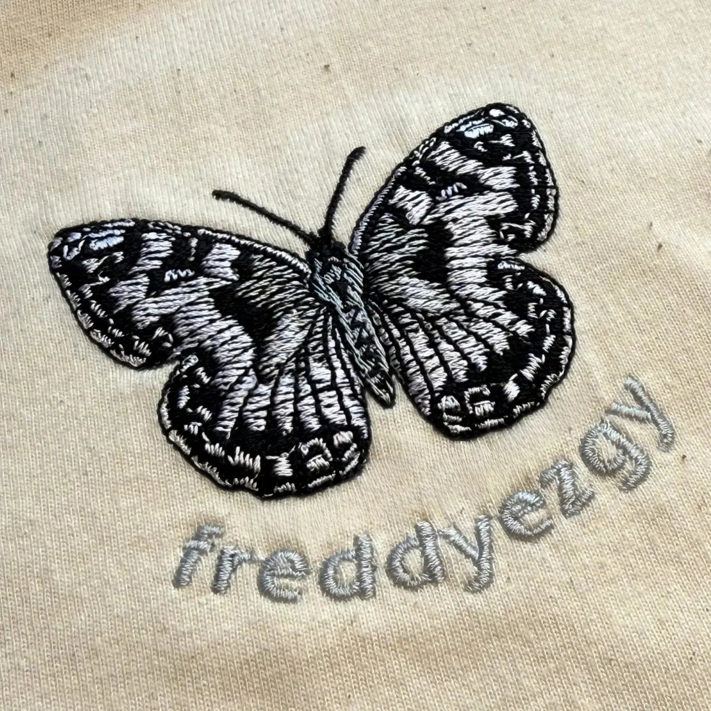 Marbled White Butterfly Cropped Hoodie - Butterfly - Unisex Relaxed Fit Freddyezgy