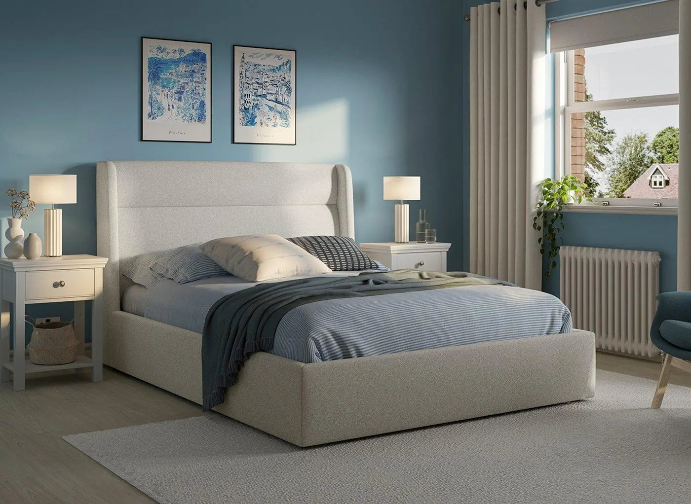 Marcello Upholstered Ottoman Bed Frame - Grey Dreams