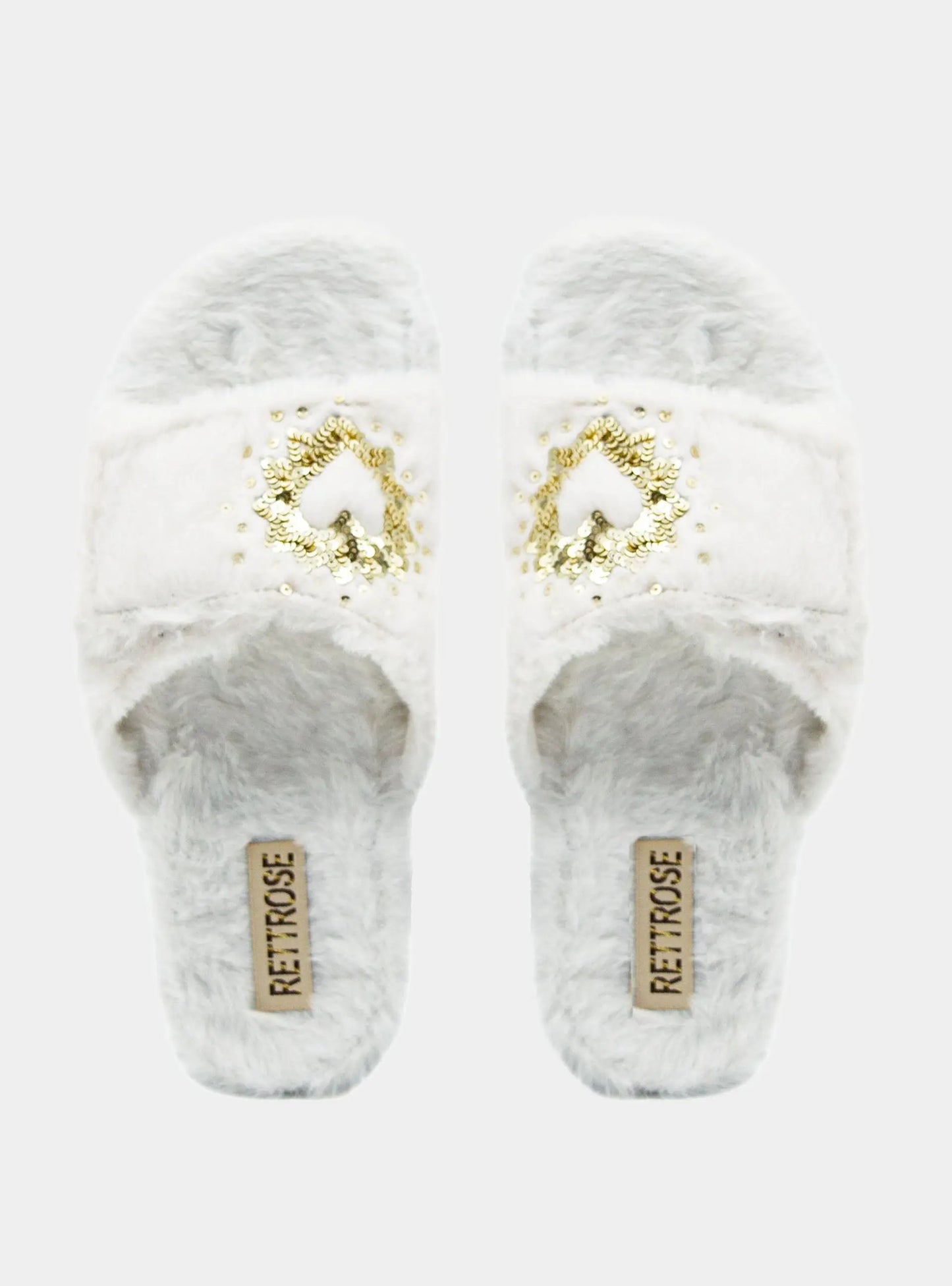Margot Cream Luxury Plush Diamanté Embellished Handmade Slipper Rettrose