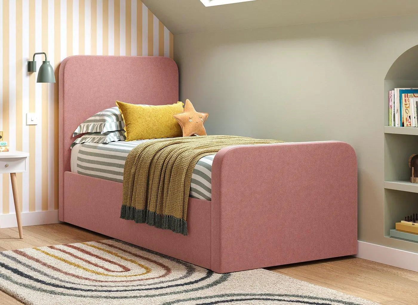 Margot Kids Upholstered Bed Frame - Grey Dreams