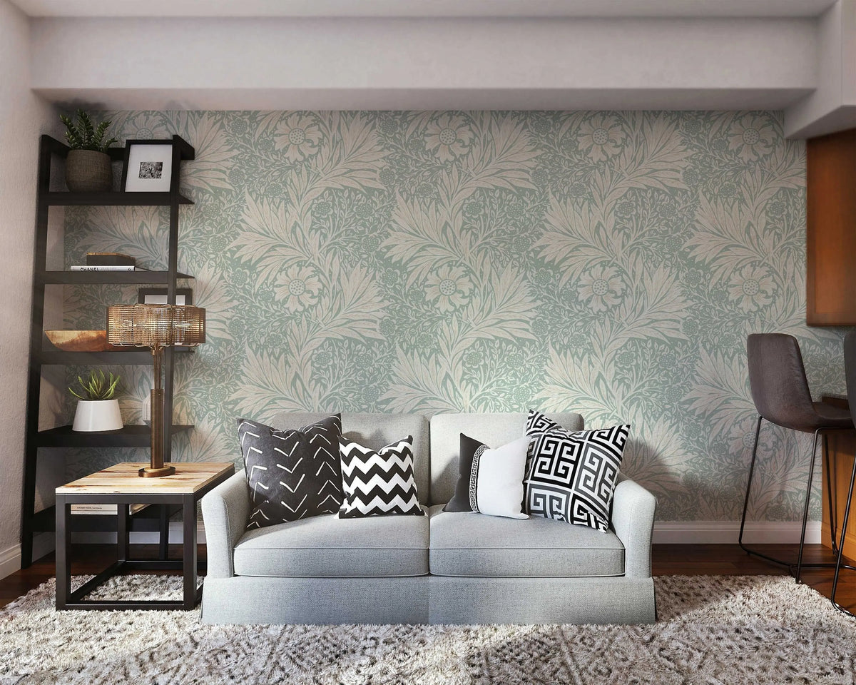 Marigold Floral William Morris Removable Wallpaper | Self-Adhesive | Pasted | Mural | Temporary | Feature Wall Decoration ClickWalls