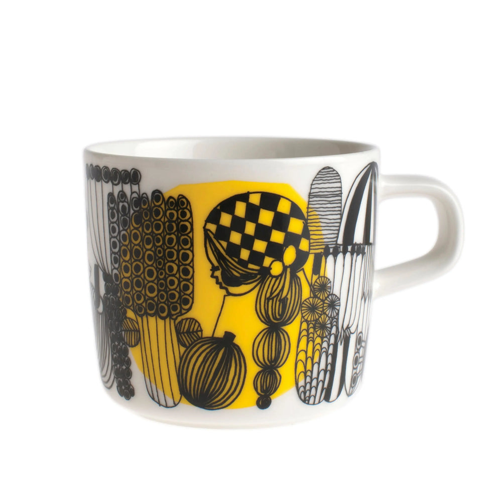 Marimekko Siirtolapuutarha Coffee Cup 20 Cl White-Black-Yellow Marimekko