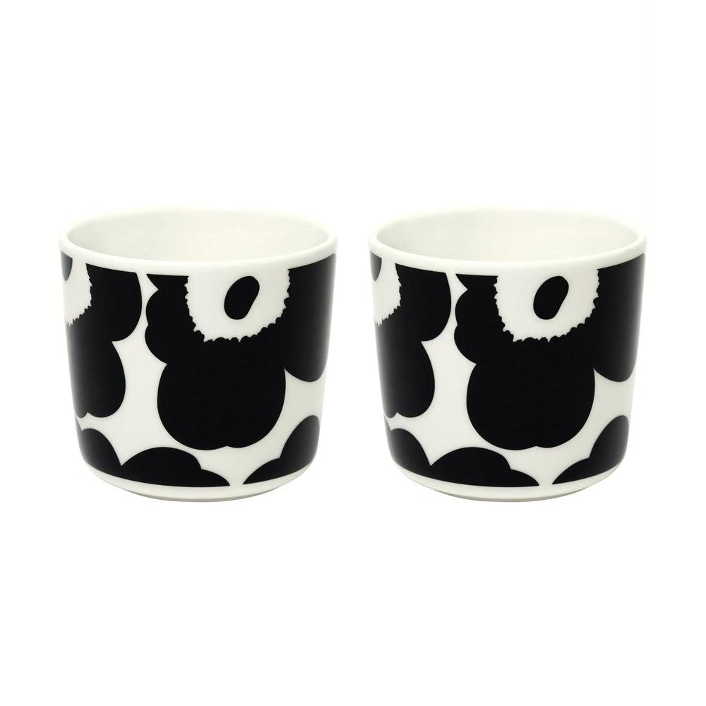 Marimekko Unikko Cup Without Handle 20 Cl 2 Pack White-Black Marimekko
