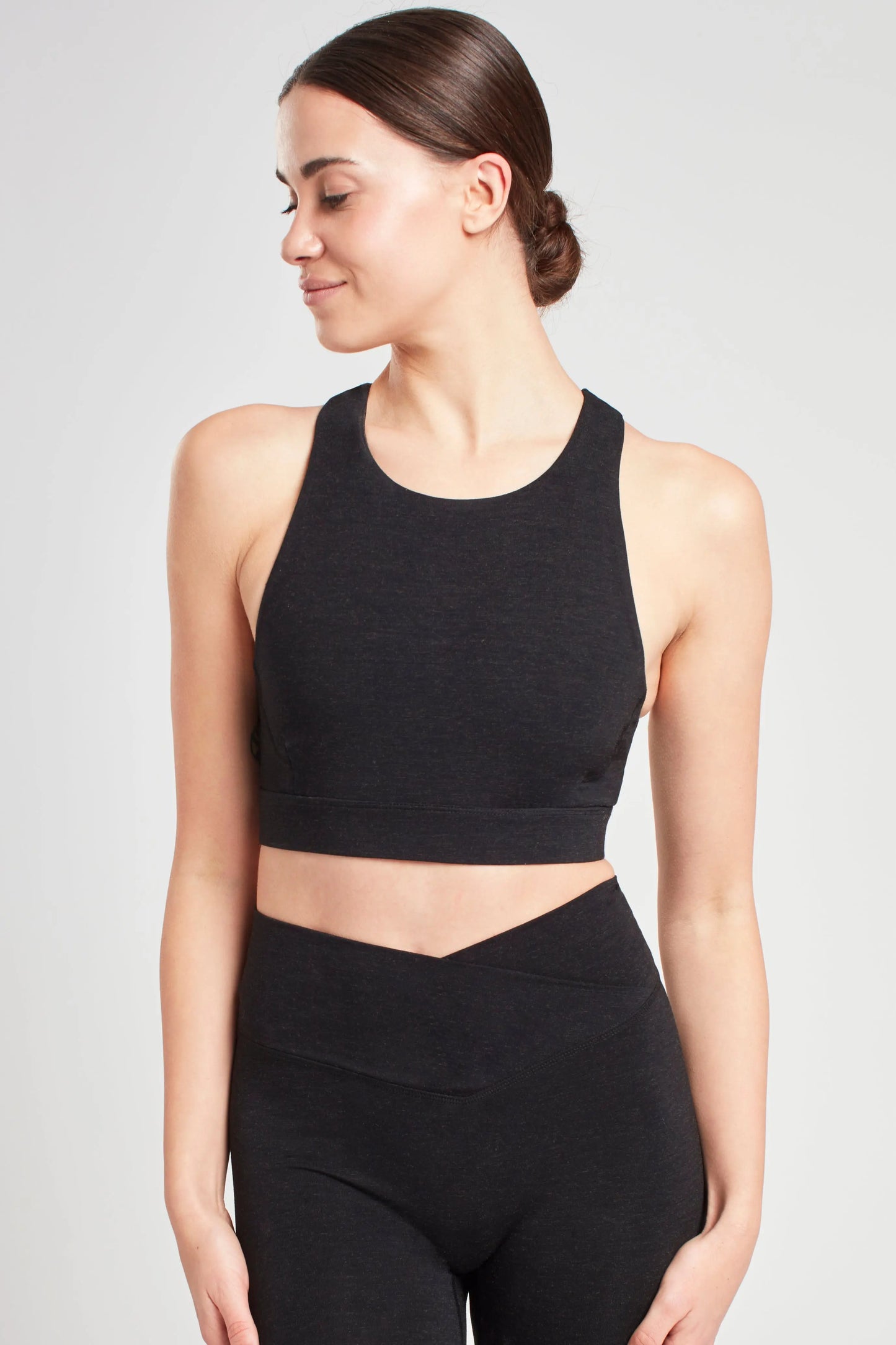 Marl Black High Neck Sports Bra Sōma Sportswear