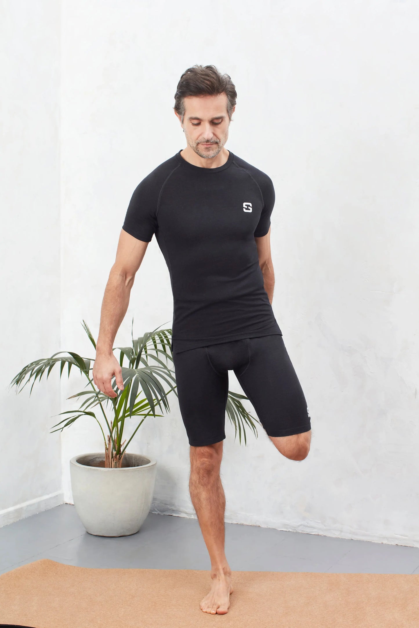 Marl Black Mens Gym T-Shirt Sōma Sportswear
