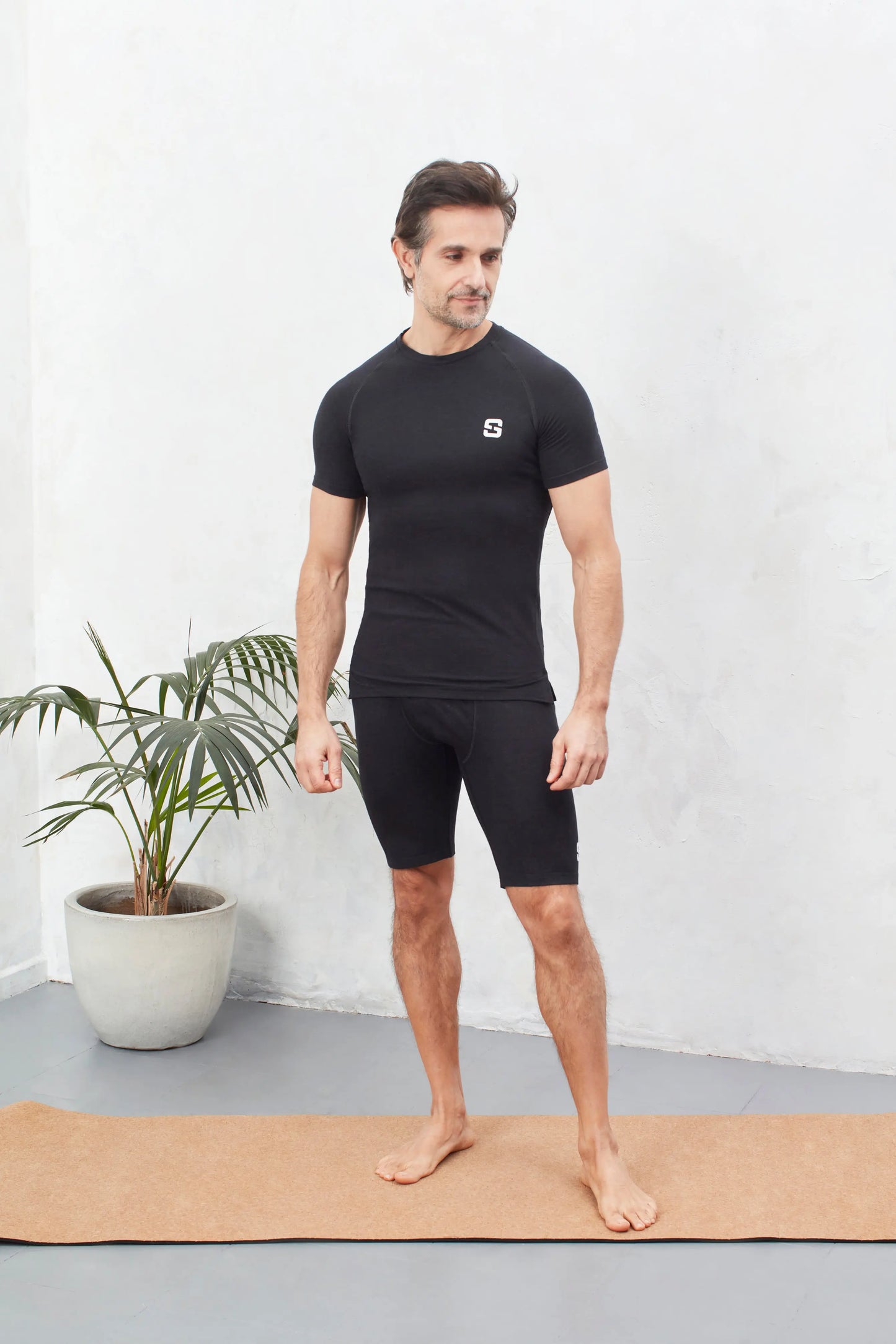 Marl Black Mens Gym T-Shirt Sōma Sportswear