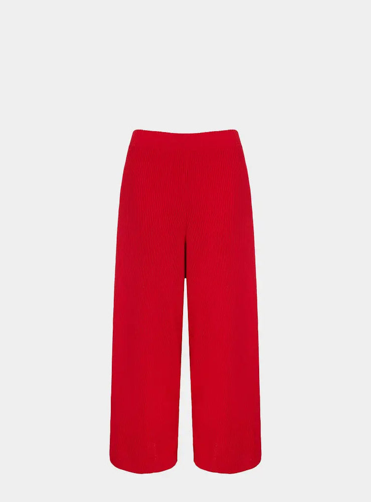 Martha Wide Leg Knitted Trousers Co-Ord - Red Cara & The Sky