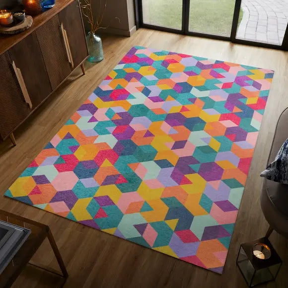 Match Axel Geo Washable Rug Dunelm