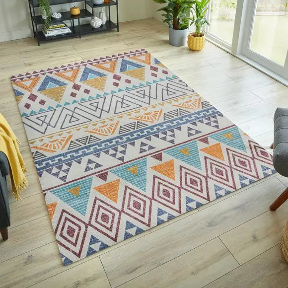 Match Lyle Aztec Washable Rug Dunelm