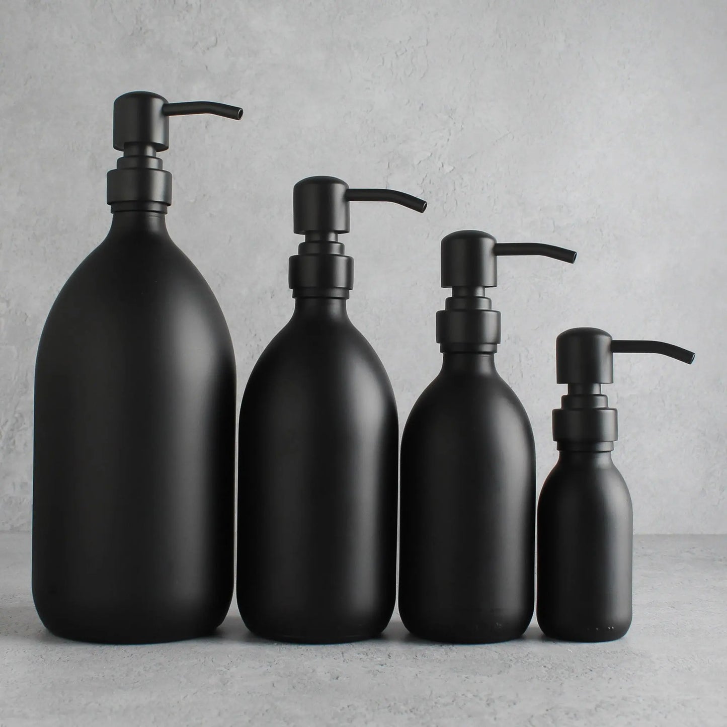 Matte Black Glass Dispenser Bottle With Matte Black Pump Namie Home