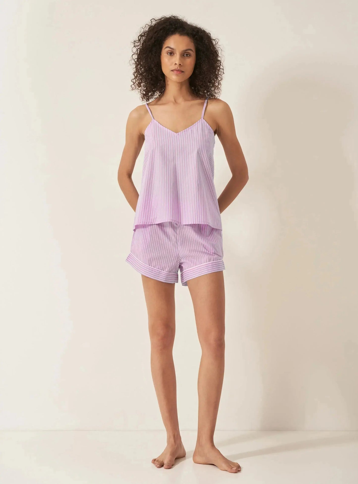 Stripe Women's Cami Organic Cotton Short Set Myza