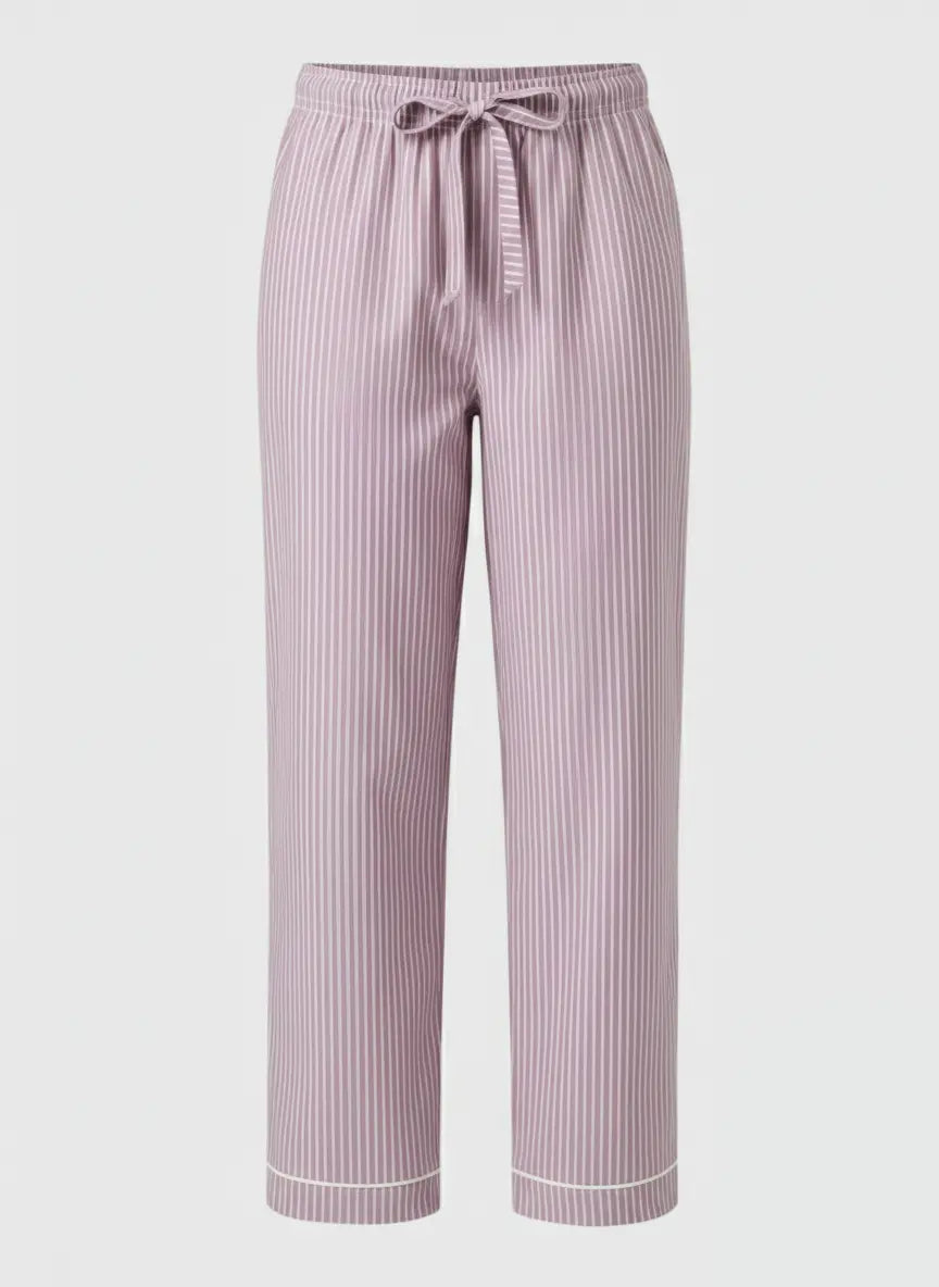 Mauve Stripe Women's Organic Cotton Pyjama Trouser Myza