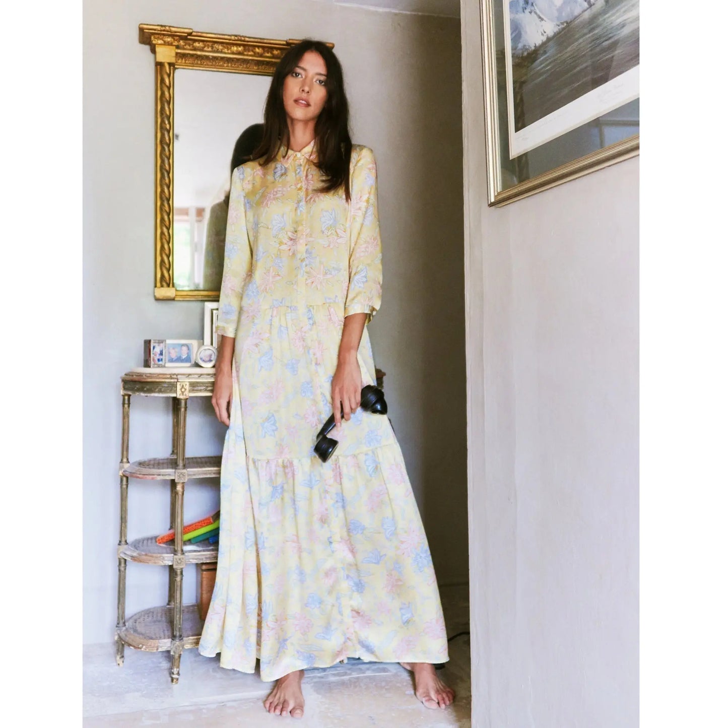 Maxi Shirt Dress / "Zarina Butterfly" Jessica Russell Flint