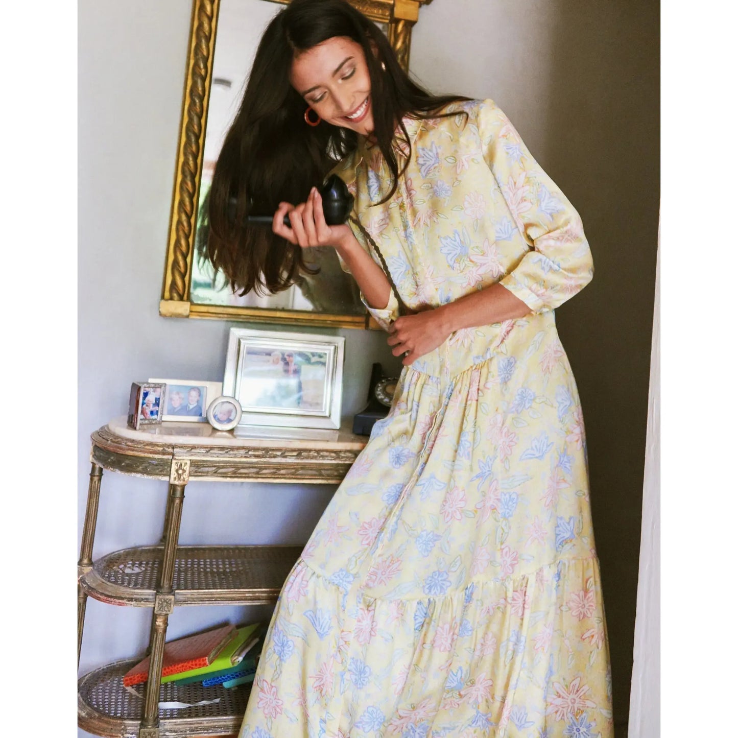 Maxi Shirt Dress / "Zarina Butterfly" Jessica Russell Flint