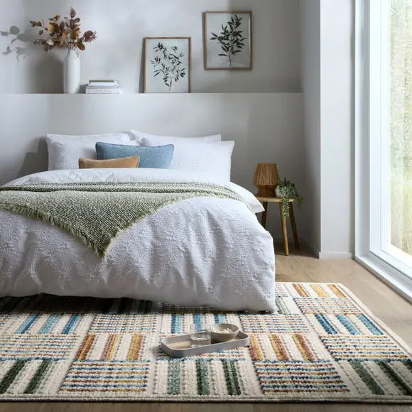 Maxwell Grid Washable Rug Dunelm