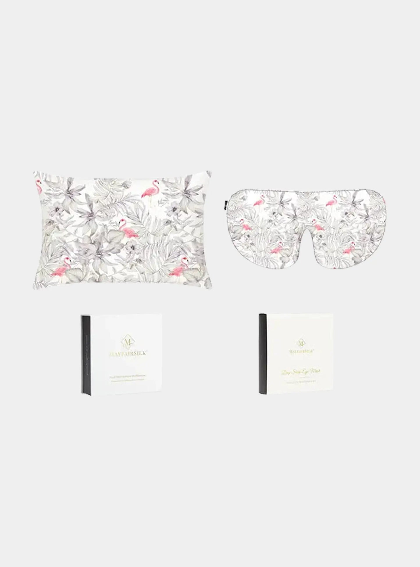 MayfairSilk Flamingos Pure Silk Sleep Gift Set MayfairSilk