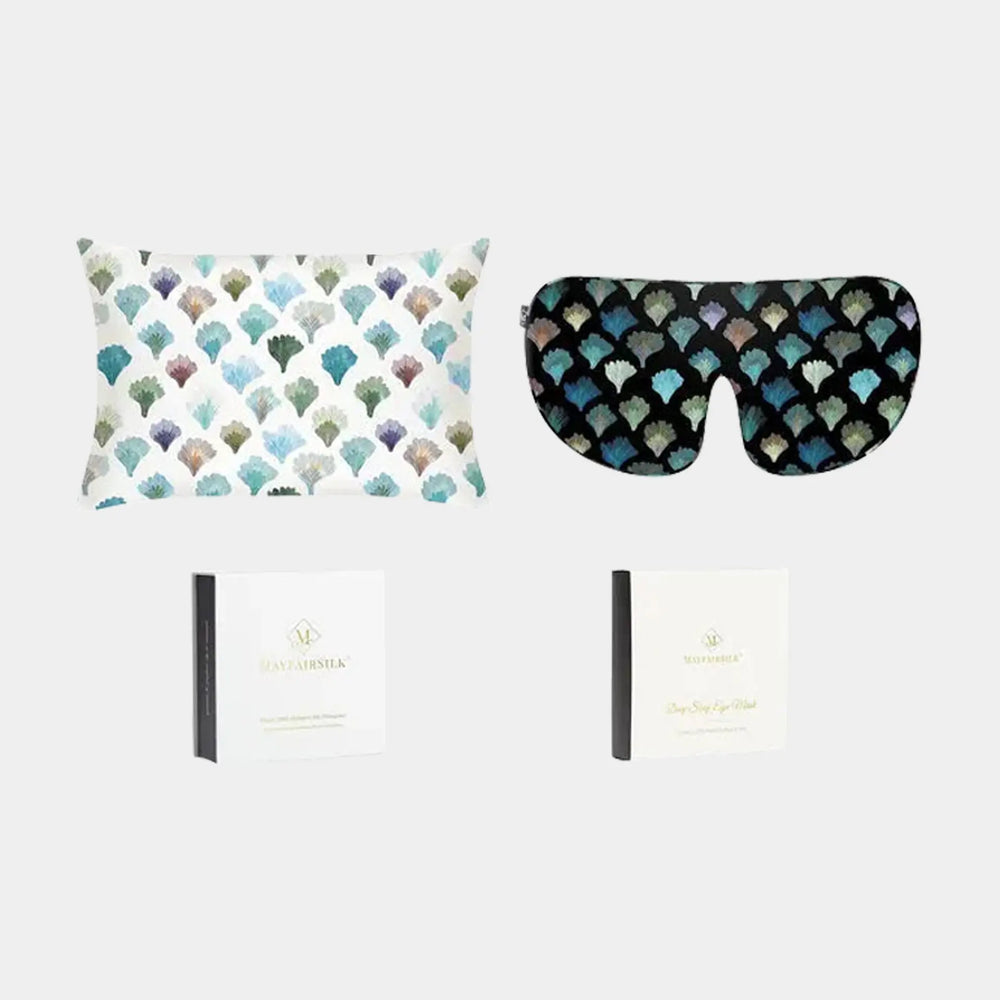Mayfairsilk Aqua Fans Pure Silk Sleep Gift Set MayfairSilk