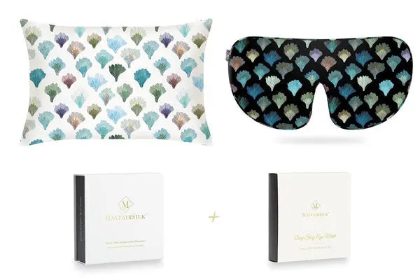Mayfairsilk Aqua Fans Pure Silk Sleep Gift Set MayfairSilk