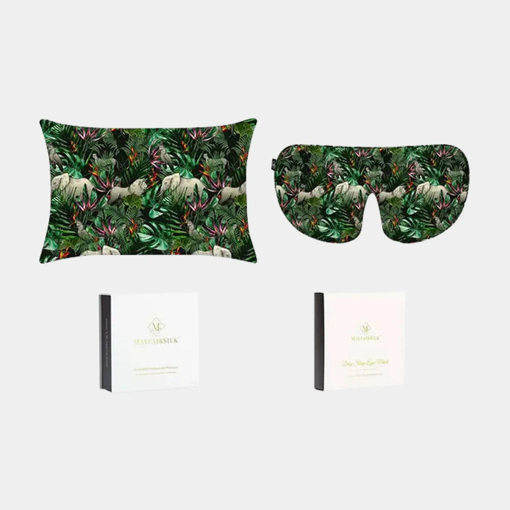 Mayfairsilk Jungle Pure Silk Sleep Gift Set MayfairSilk