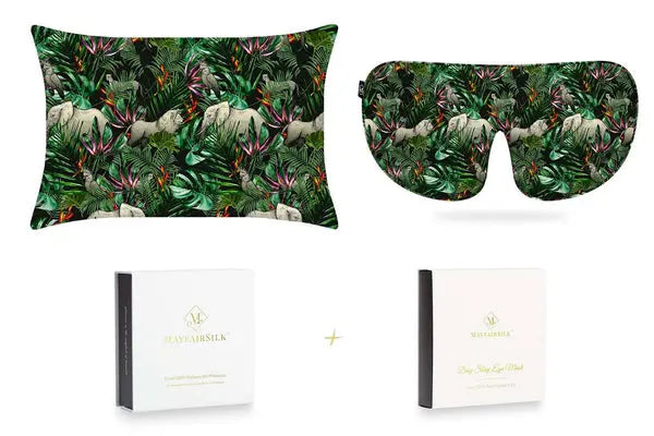 Mayfairsilk Jungle Pure Silk Sleep Gift Set MayfairSilk