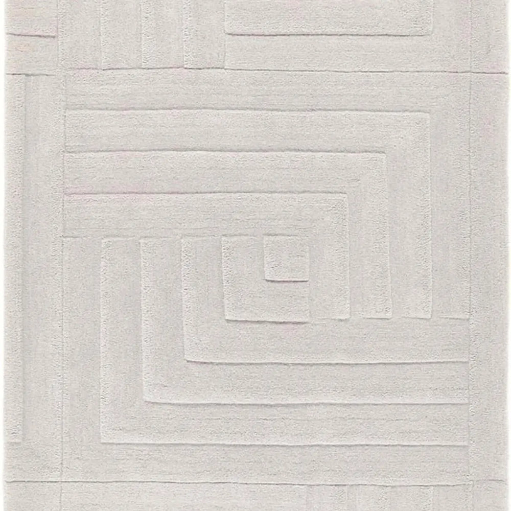 Maze Grey Geometric Wool Rug The Rugs