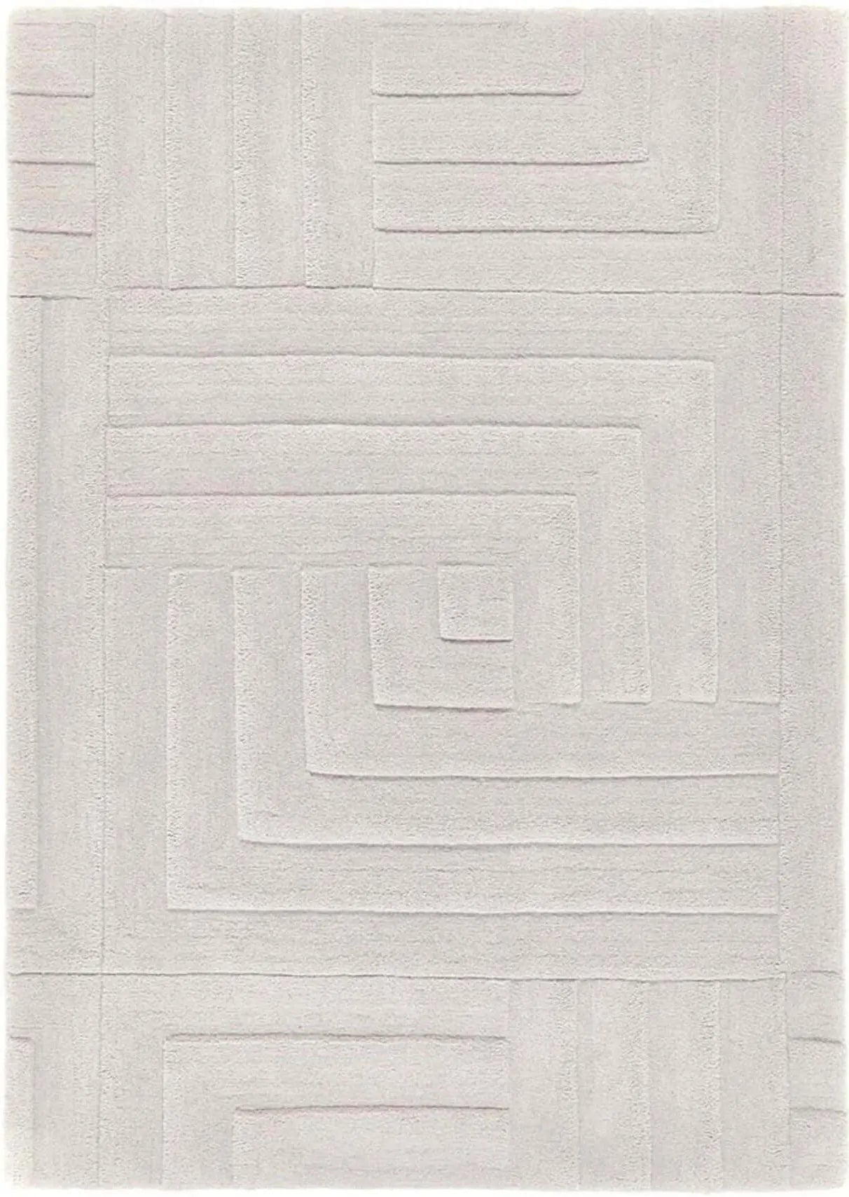 Maze Grey Geometric Wool Rug The Rugs