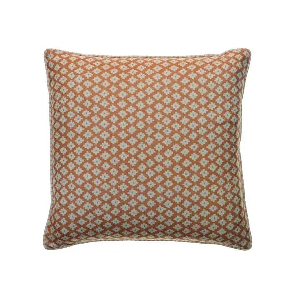 Maze Orange, Sustainable Feather, Cushion Eco-conscious & Linen Blend & Viscose Blend Geometric & Small Prints Andrew Martin