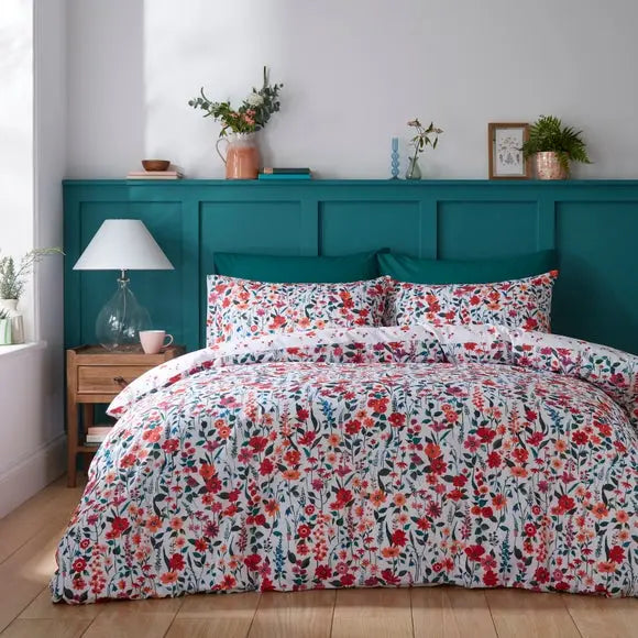 Meadow Floral Polycotton Duvet Cover & Pillowcase Set Dunelm