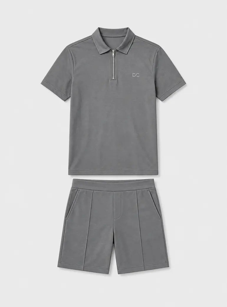 Medford Polo & Shorts Set Grey Duck and Cover
