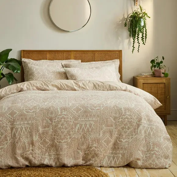 Medina Jacquard Cotton Duvet Cover & Pillowcase Set Dunelm
