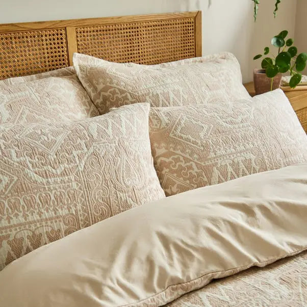 Medina Jacquard Cotton Duvet Cover & Pillowcase Set Dunelm